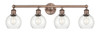 INNOVATIONS 616-4W-AC-G122-6 Athens 4 33 inch Bath Vanity Light Antique Copper