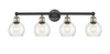 INNOVATIONS 616-4W-BAB-G124-6 Athens 4 33 inch Bath Vanity Light Black Antique Brass