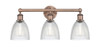 INNOVATIONS 616-3W-AC-G382 Castile 3 24 inch Bath Vanity Light Antique Copper