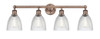 INNOVATIONS 616-4W-AC-G382 Castile 4 33 inch Bath Vanity Light Antique Copper