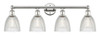 INNOVATIONS 616-4W-PN-G382 Castile 4 33 inch Bath Vanity Light Polished Nickel