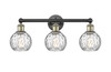 INNOVATIONS 616-3W-BAB-G1215-6 Athens Water Glass 3 24 inch Bath Vanity Light Black Antique Brass