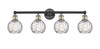 INNOVATIONS 616-4W-BAB-G1215-6 Athens Water Glass 4 33 inch Bath Vanity Light Black Antique Brass