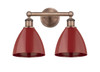 INNOVATIONS 616-2W-AC-MBD-75-RD Plymouth Dome 2 16.5 inch Bath Vanity Light Antique Copper