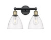 INNOVATIONS 616-2W-BAB-GBD-752 Bristol Glass 2 16.5 inch Bath Vanity Light Black Antique Brass
