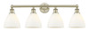INNOVATIONS 616-4W-AB-GBD-751 Bristol Glass 4 34.5 inch Bath Vanity Light Antique Brass