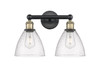 INNOVATIONS 616-2W-BAB-GBD-754 Bristol Glass 2 16.5 inch Bath Vanity Light Black Antique Brass