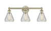 INNOVATIONS 616-3W-AB-G275 Conesus 3 24 inch Bath Vanity Light Antique Brass