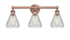 INNOVATIONS 616-3W-AC-G275 Conesus 3 24 inch Bath Vanity Light Antique Copper
