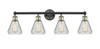 INNOVATIONS 616-4W-BAB-G275 Conesus 4 33 inch Bath Vanity Light Black Antique Brass