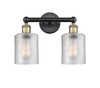 INNOVATIONS 616-2W-BAB-G112 Cobbleskill 2 14 inch Bath Vanity Light Black Antique Brass