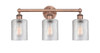 INNOVATIONS 616-3W-AC-G112 Cobbleskill 3 23 inch Bath Vanity Light Antique Copper