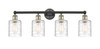 INNOVATIONS 616-4W-BAB-G1113 Cobbleskill 4 32 inch Bath Vanity Light Black Antique Brass