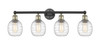 INNOVATIONS 616-4W-BAB-G1013 Belfast 4 33 inch Bath Vanity Light Black Antique Brass