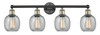 INNOVATIONS 616-4W-BAB-G104 Belfast 4 33 inch Bath Vanity Light Black Antique Brass
