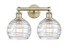 INNOVATIONS 616-2W-AB-G1213-8 Athens Deco Swirl 2 17 inch Bath Vanity Light Antique Brass
