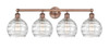 INNOVATIONS 616-4W-AC-G1213-8 Athens Deco Swirl 4 35 inch Bath Vanity Light Antique Copper