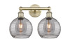 INNOVATIONS 616-2W-AB-G1213-8SM Athens Deco Swirl 2 17 inch Bath Vanity Light Antique Brass