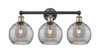 INNOVATIONS 616-3W-BAB-G1213-8SM Athens Deco Swirl 3 26 inch Bath Vanity Light Black Antique Brass