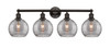 INNOVATIONS 616-4W-OB-G1213-8SM Athens Deco Swirl 4 35 inch Bath Vanity Light Oil Rubbed Bronze