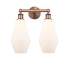 INNOVATIONS 616-2W-AC-G651-7 Cindyrella 2 16 inch Bath Vanity Light Antique Copper