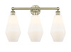 INNOVATIONS 616-3W-AB-G651-7 Cindyrella 3 25 inch Bath Vanity Light Antique Brass