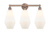INNOVATIONS 616-3W-AC-G651-7 Cindyrella 3 25 inch Bath Vanity Light Antique Copper