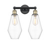 INNOVATIONS 616-2W-BAB-G652-7 Cindyrella 2 16 inch Bath Vanity Light Black Antique Brass