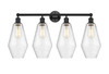 INNOVATIONS 616-4W-BK-G654-7 Cindyrella 4 34 inch Bath Vanity Light Matte Black