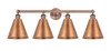 INNOVATIONS 616-4W-AC-MBC-8-AC Ballston Cone 4 35 inch Bath Vanity Light Antique Copper