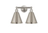 INNOVATIONS 616-2W-SN-MBC-8-SN Ballston Cone 2 17 inch Bath Vanity Light Satin Nickel