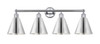 INNOVATIONS 616-4W-PC-MBC-8-PC Ballston Cone 4 35 inch Bath Vanity Light Polished Chrome