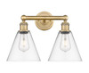 INNOVATIONS 616-2W-BB-GBC-82 Berkshire 2 17 inch Bath Vanity Light Brushed Brass