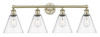 INNOVATIONS 616-4W-AB-GBC-82 Berkshire 4 35 inch Bath Vanity Light Antique Brass