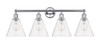 INNOVATIONS 616-4W-PC-GBC-82 Berkshire 4 35 inch Bath Vanity Light Polished Chrome