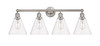 INNOVATIONS 616-4W-SN-GBC-82 Berkshire 4 35 inch Bath Vanity Light Satin Nickel