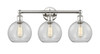 INNOVATIONS 616-3W-PN-G122-8 Athens 3 26 inch Bath Vanity Light Polished Nickel