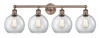 INNOVATIONS 616-4W-AC-G122-8 Athens 4 35 inch Bath Vanity Light Antique Copper