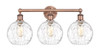 INNOVATIONS 616-3W-AC-G1215-8 Athens Water Glass 3 26 inch Bath Vanity Light Antique Copper