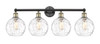 INNOVATIONS 616-4W-BAB-G1215-8 Athens Water Glass 4 35 inch Bath Vanity Light Black Antique Brass