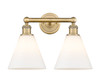 INNOVATIONS 616-2W-BB-GBC-81 Berkshire 2 17 inch Bath Vanity Light Brushed Brass
