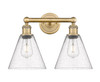 INNOVATIONS 616-2W-BB-GBC-84 Berkshire 2 17 inch Bath Vanity Light Brushed Brass