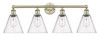 INNOVATIONS 616-4W-AB-GBC-84 Berkshire 4 35 inch Bath Vanity Light Antique Brass