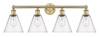 INNOVATIONS 616-4W-BB-GBC-84 Berkshire 4 35 inch Bath Vanity Light Brushed Brass
