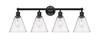 INNOVATIONS 616-4W-BK-GBC-84 Berkshire 4 35 inch Bath Vanity Light Matte Black