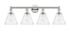INNOVATIONS 616-4W-PN-GBC-84 Berkshire 4 35 inch Bath Vanity Light Polished Nickel