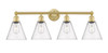 INNOVATIONS 616-4W-SG-GBC-84 Berkshire 4 35 inch Bath Vanity Light Satin Gold