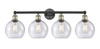 INNOVATIONS 616-4W-BAB-G124-8 Athens 4 35 inch Bath Vanity Light Black Antique Brass