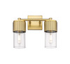 INNOVATIONS 428-2W-BB-G428-7CL Bolivar 2 14 inch Bath Vanity Light Brushed Brass