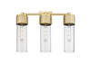 INNOVATIONS 428-3W-BB-G428-12CL Bolivar 3 20.5 inch Bath Vanity Light Brushed Brass